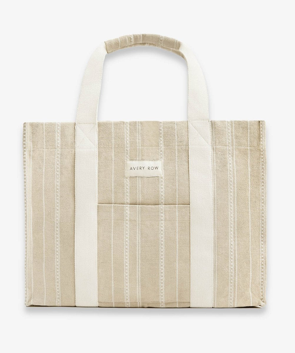 Woven Stripe Bag - Natural – Parent Accessories for children, available at Learning Bugs UK