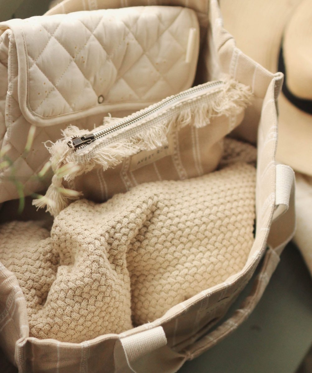Woven Stripe Bag - Natural – Parent Accessories for children, available at Learning Bugs UK