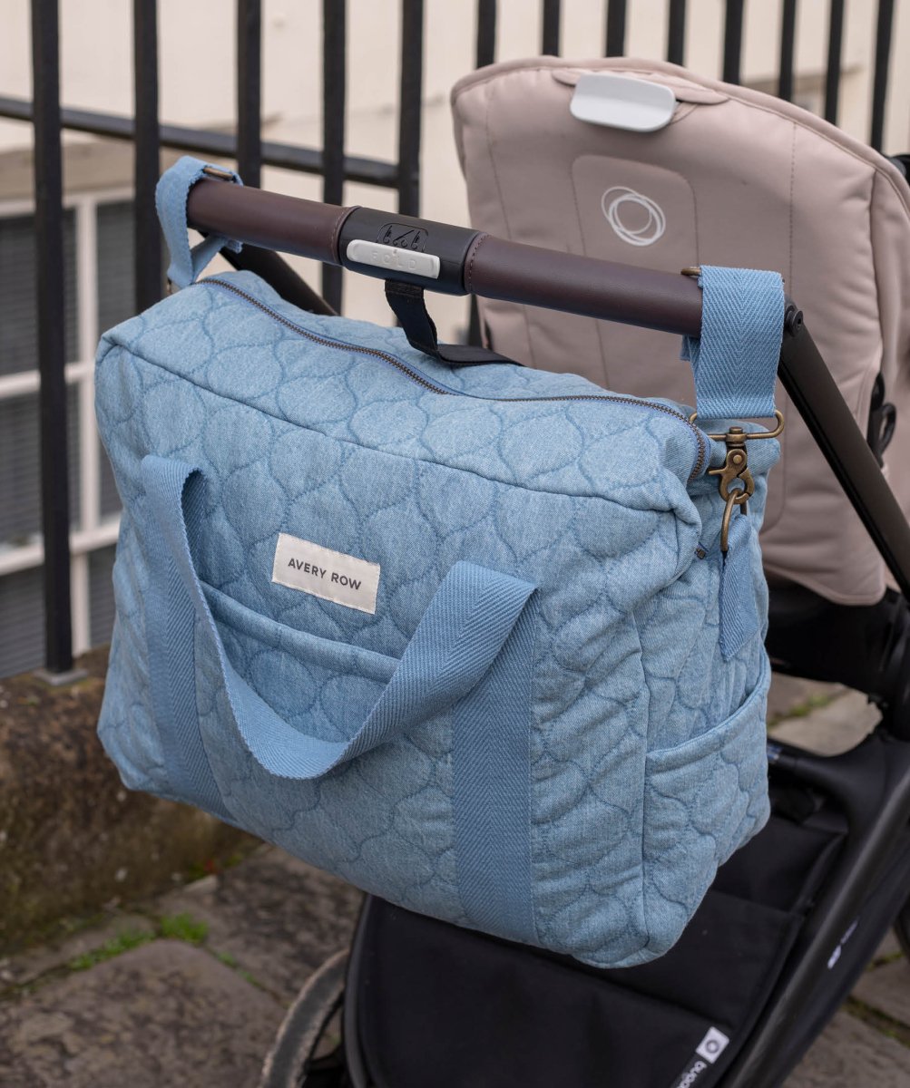 Baby Changing Bag - Denim – Changing Bags & Travel Changing Mats for children, available at Learning Bugs UK
