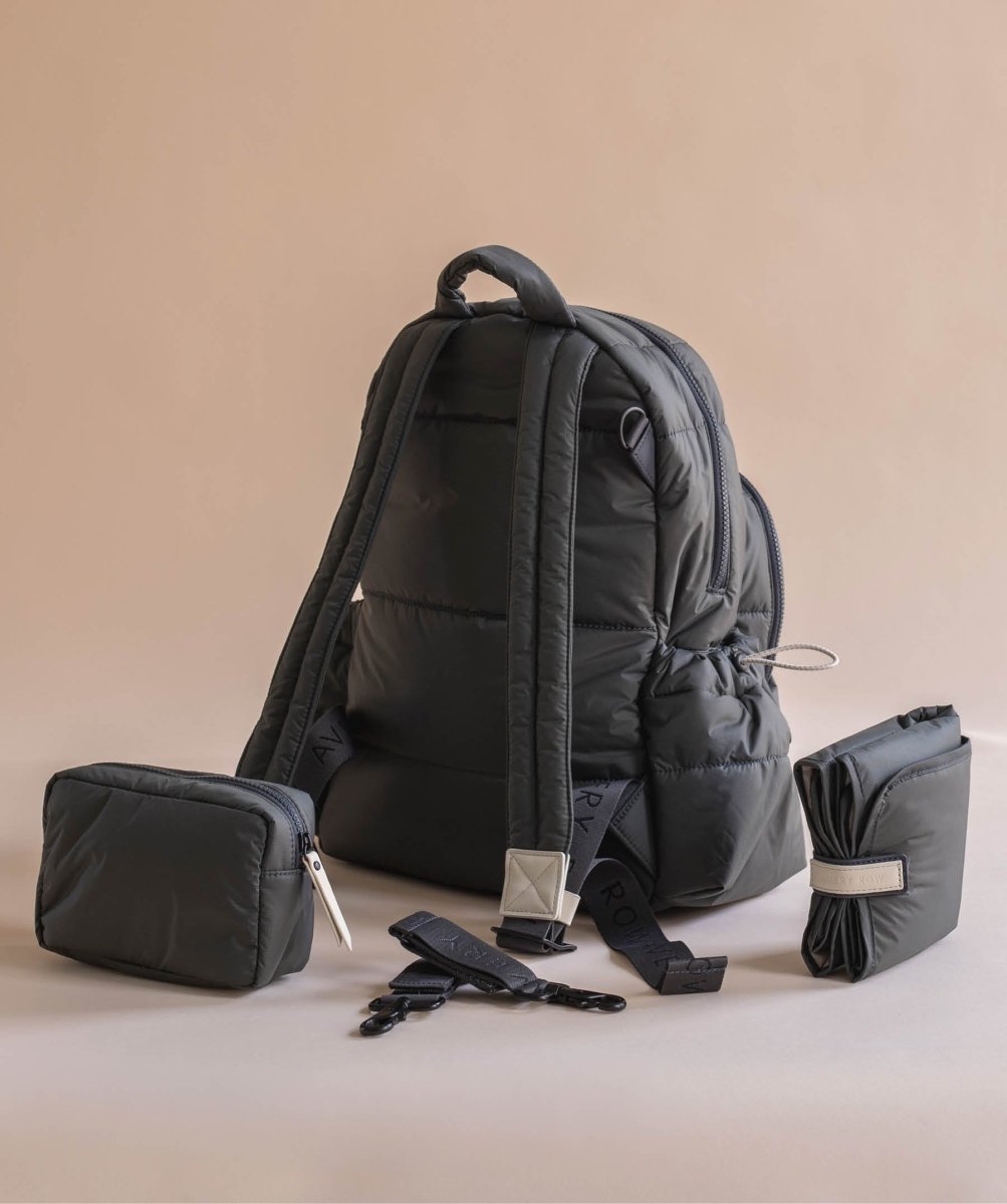 Baby Changing Backpack - Soft Black – Changing Bags & Travel Changing Mats for children, available at Learning Bugs UK