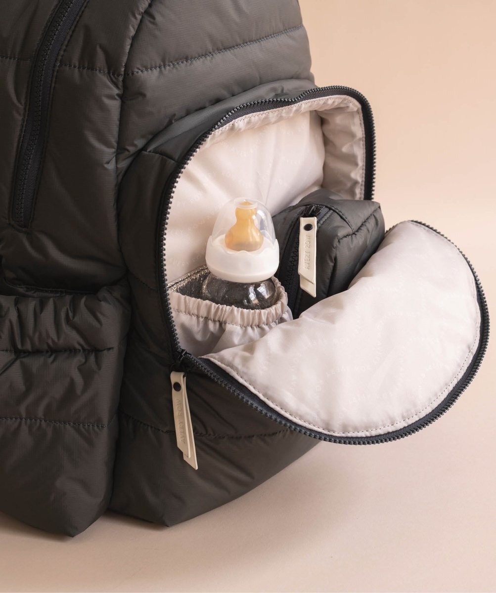 Baby Changing Backpack - Soft Black – Changing Bags & Travel Changing Mats for children, available at Learning Bugs UK