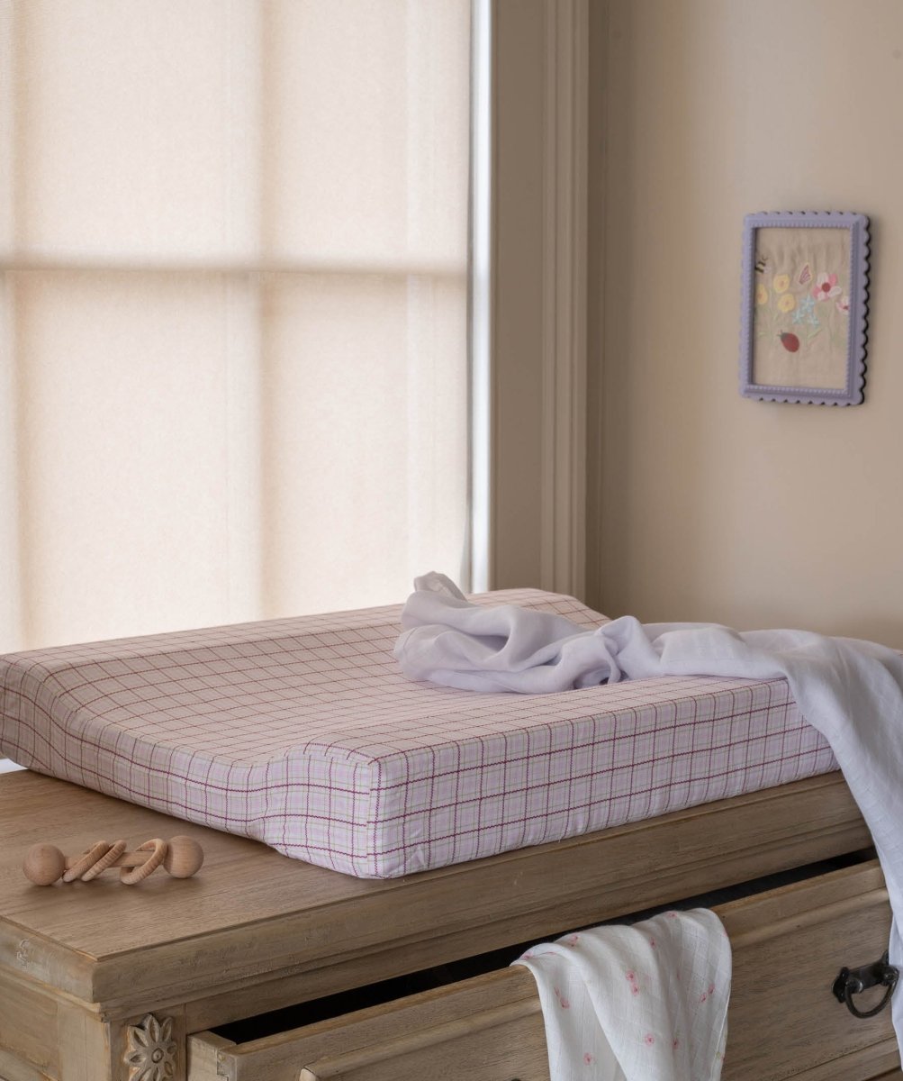 Baby Changing Mat - Pink Check – Baby Changing for children, available at Learning Bugs UK