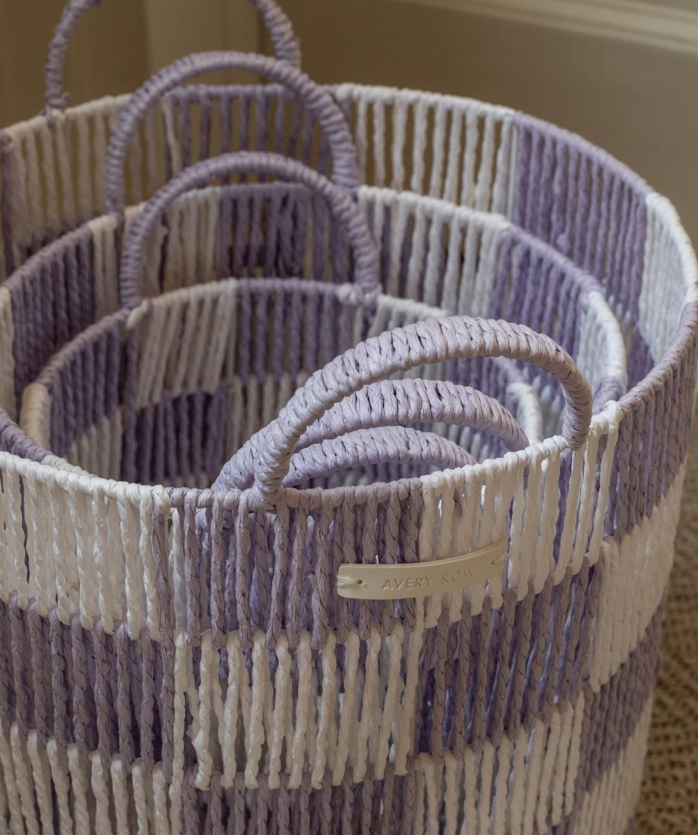 Checkerboard Storage Basket Large - Lilac – Storage for children, available at Learning Bugs UK