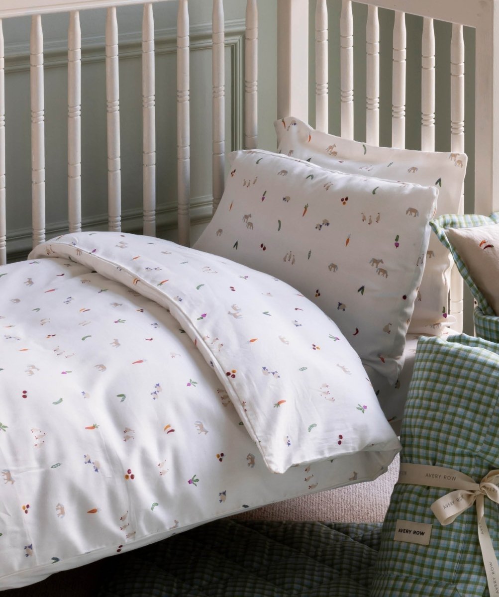 Organic Cotton Cotbed Bedding Set - Little Farm – Bedding for children, available at Learning Bugs UK