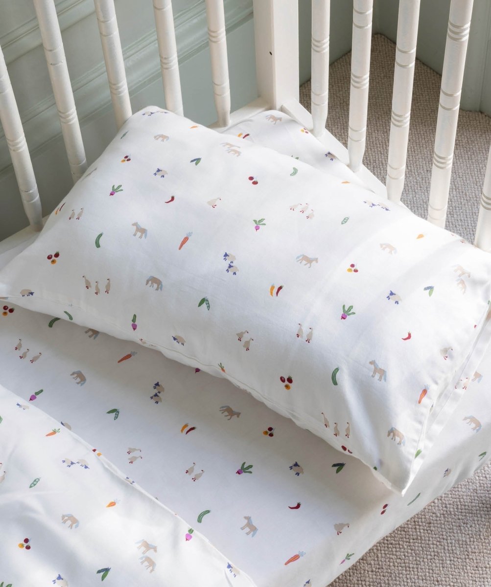 Organic Cotton Cotbed Bedding Set - Little Farm – Bedding for children, available at Learning Bugs UK