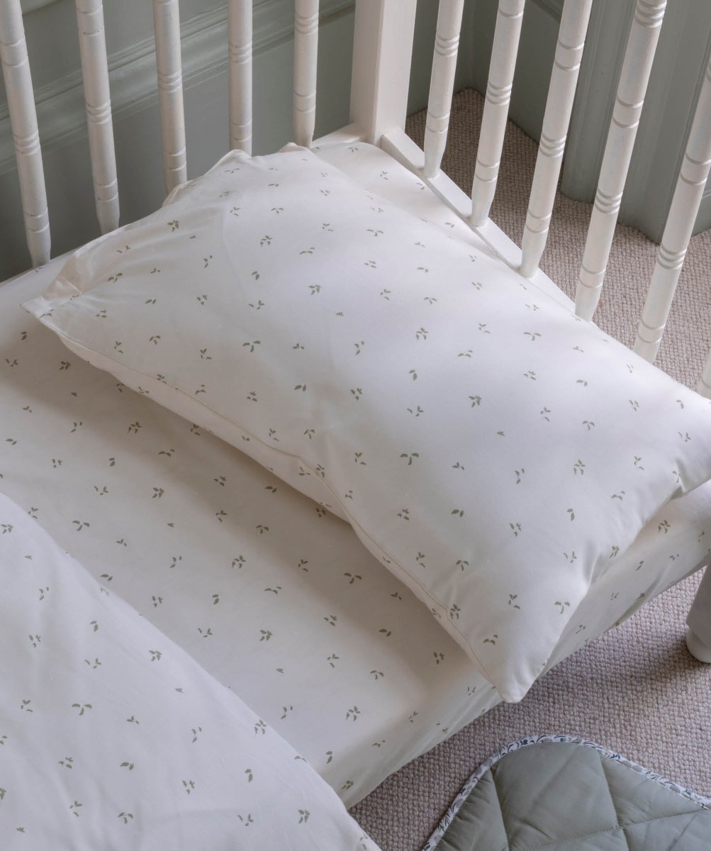 Organic Cotton Cotbed Bedding Set - Nettle Scatter – Bedding for children, available at Learning Bugs UK