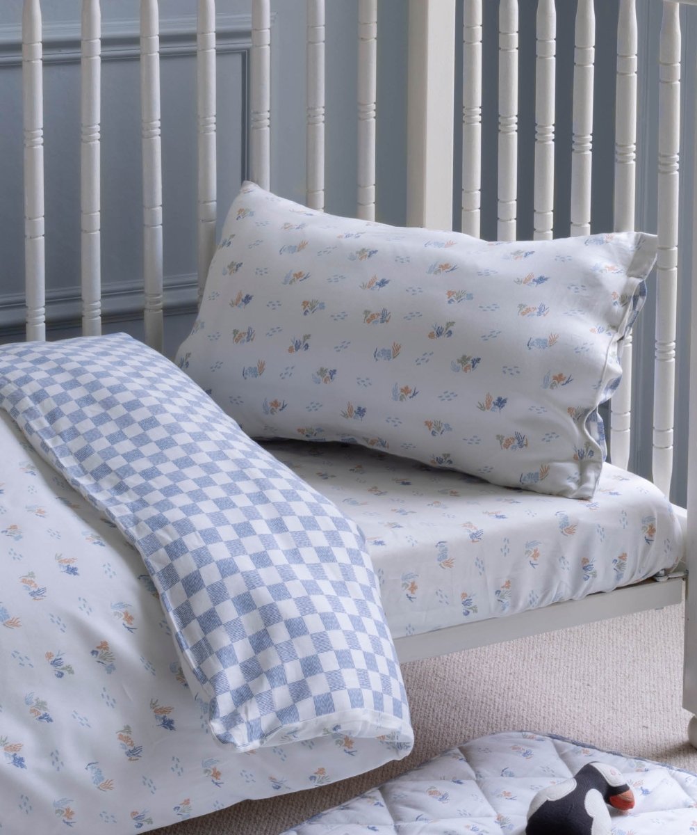 Organic Cotton Cotbed Bedding Set - Coastline – Bedding for children, available at Learning Bugs UK