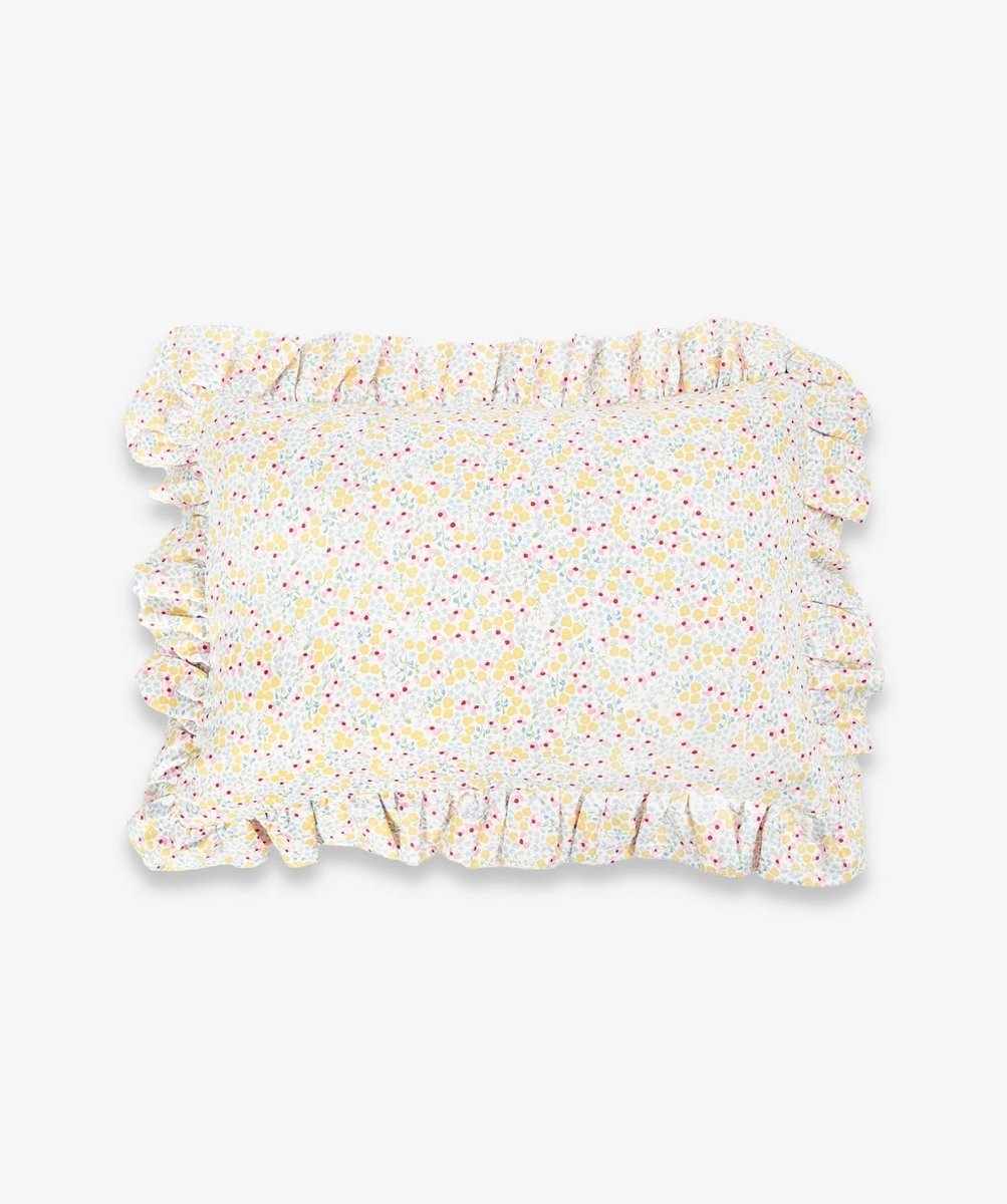 Rectangle Linen Frill Cushion - Wildflower Garden – for children, available at Learning Bugs UK