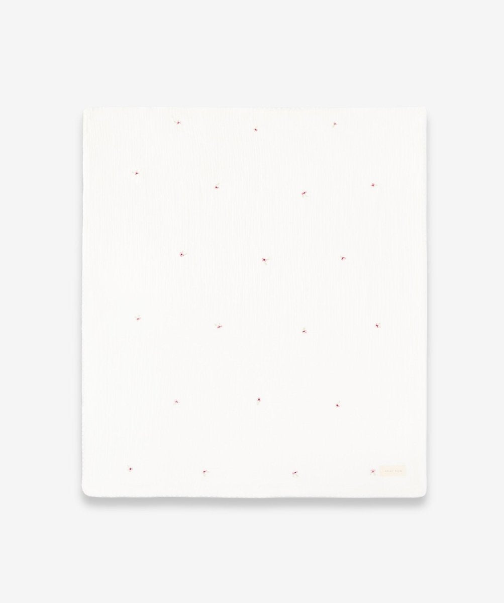 Embroidered Muslin Blanket - Anemone – Blankets for children, available at Learning Bugs UK