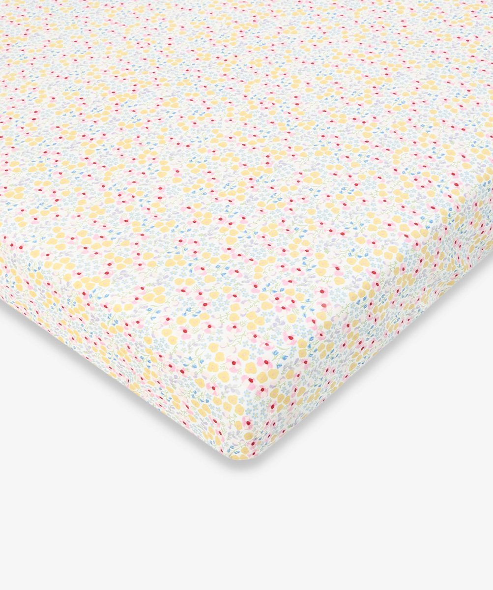 Organic Cotbed Fitted Sheet - Wildflower Garden – Bedding for children, available at Learning Bugs UK