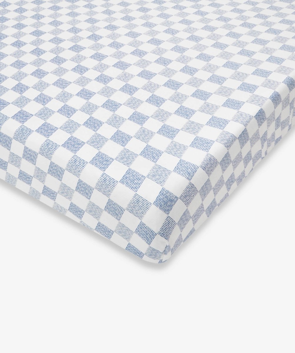 Organic Cotbed Fitted Sheet - Waves – Bedding for children, available at Learning Bugs UK