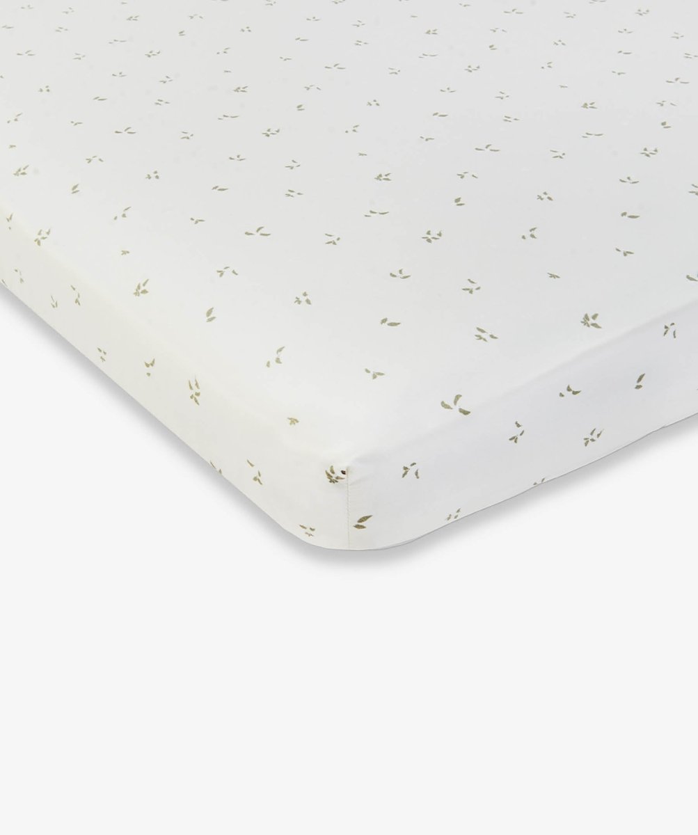 Organic Cotbed Fitted Sheet - Nettle Scatter – Bedding for children, available at Learning Bugs UK