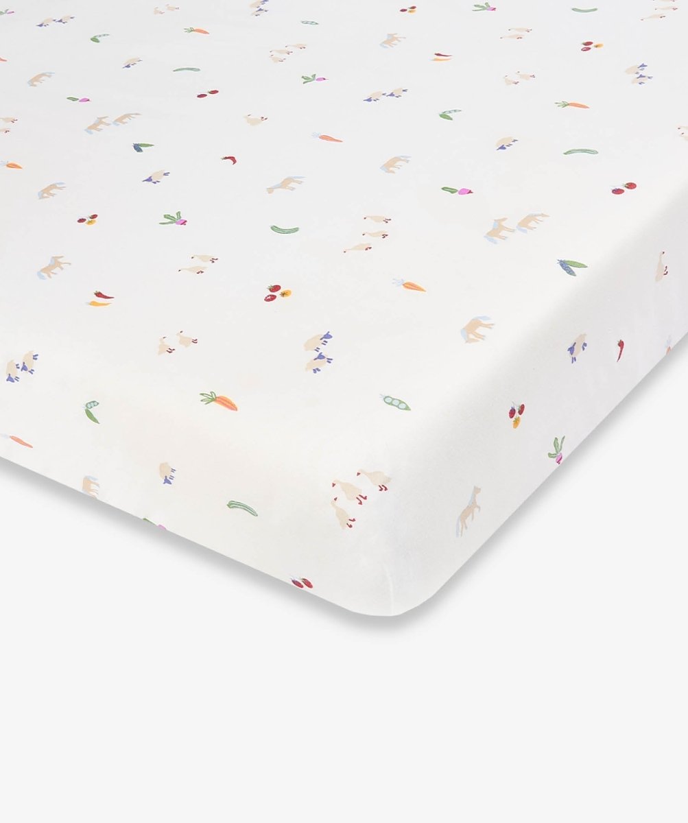 Organic Cotbed Fitted Sheet - Little Farm – Bedding for children, available at Learning Bugs UK