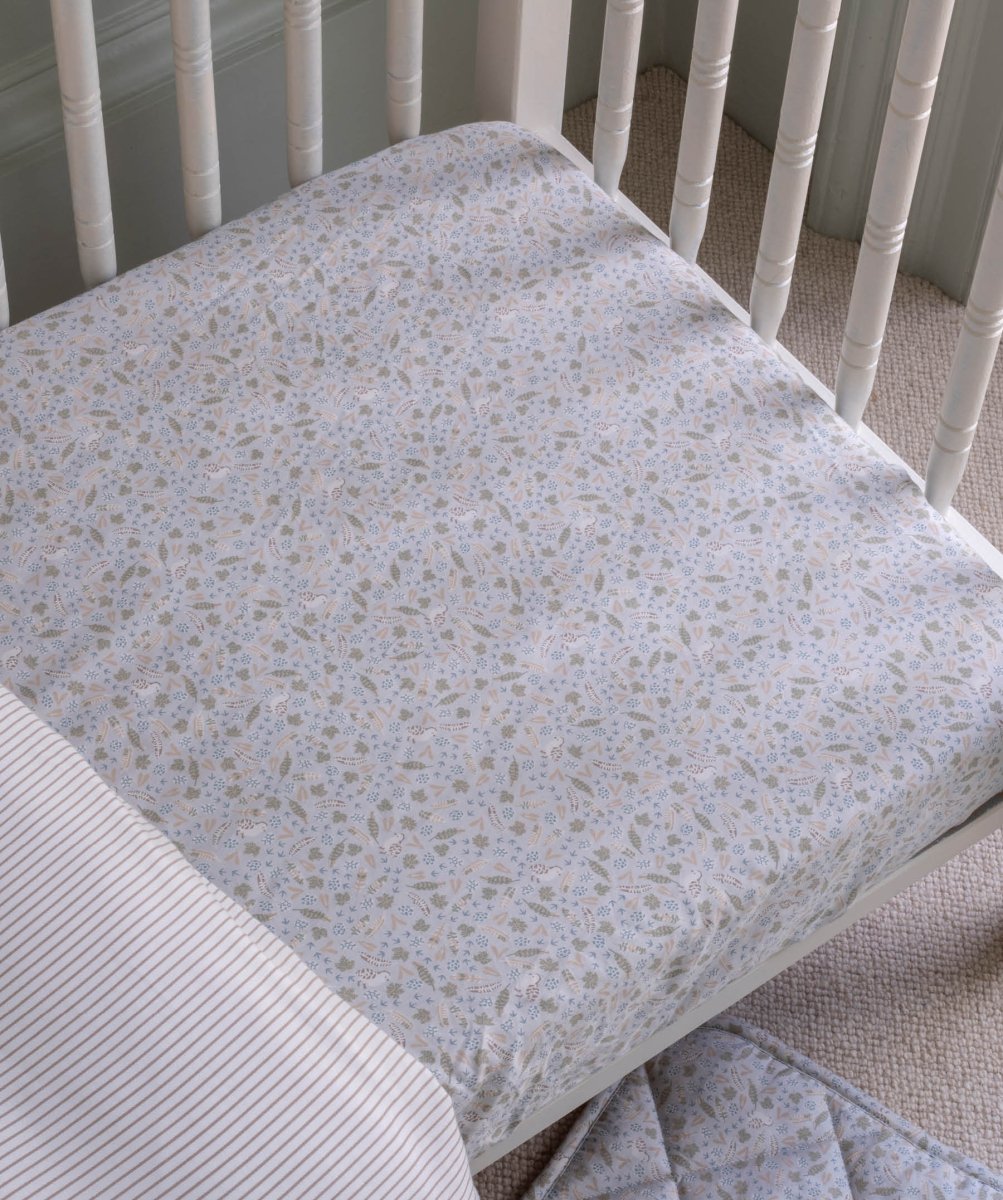 Organic Cotbed Fitted Sheet - Nature Trail – Bedding for children, available at Learning Bugs UK