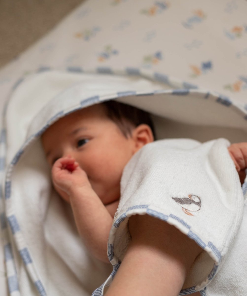 Hooded Towel - Baby - Coastline – Towelling for children, available at Learning Bugs UK