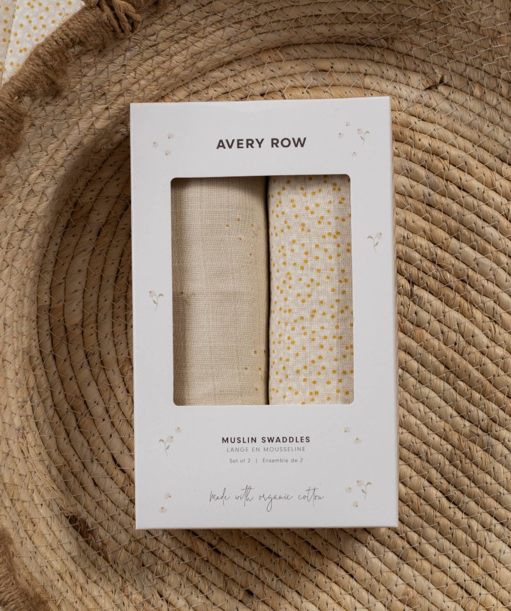 Extra Large Organic Baby Muslins, Set of 2 - Wild Chamomile / Daisy Meadow – for children, available at Learning Bugs UK