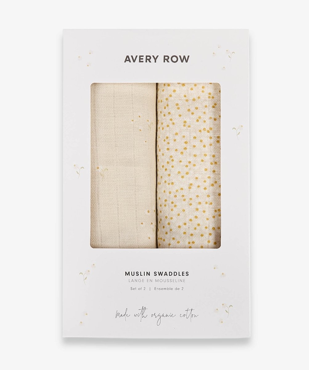 Extra Large Organic Baby Muslins, Set of 2 - Wild Chamomile / Daisy Meadow – for children, available at Learning Bugs UK