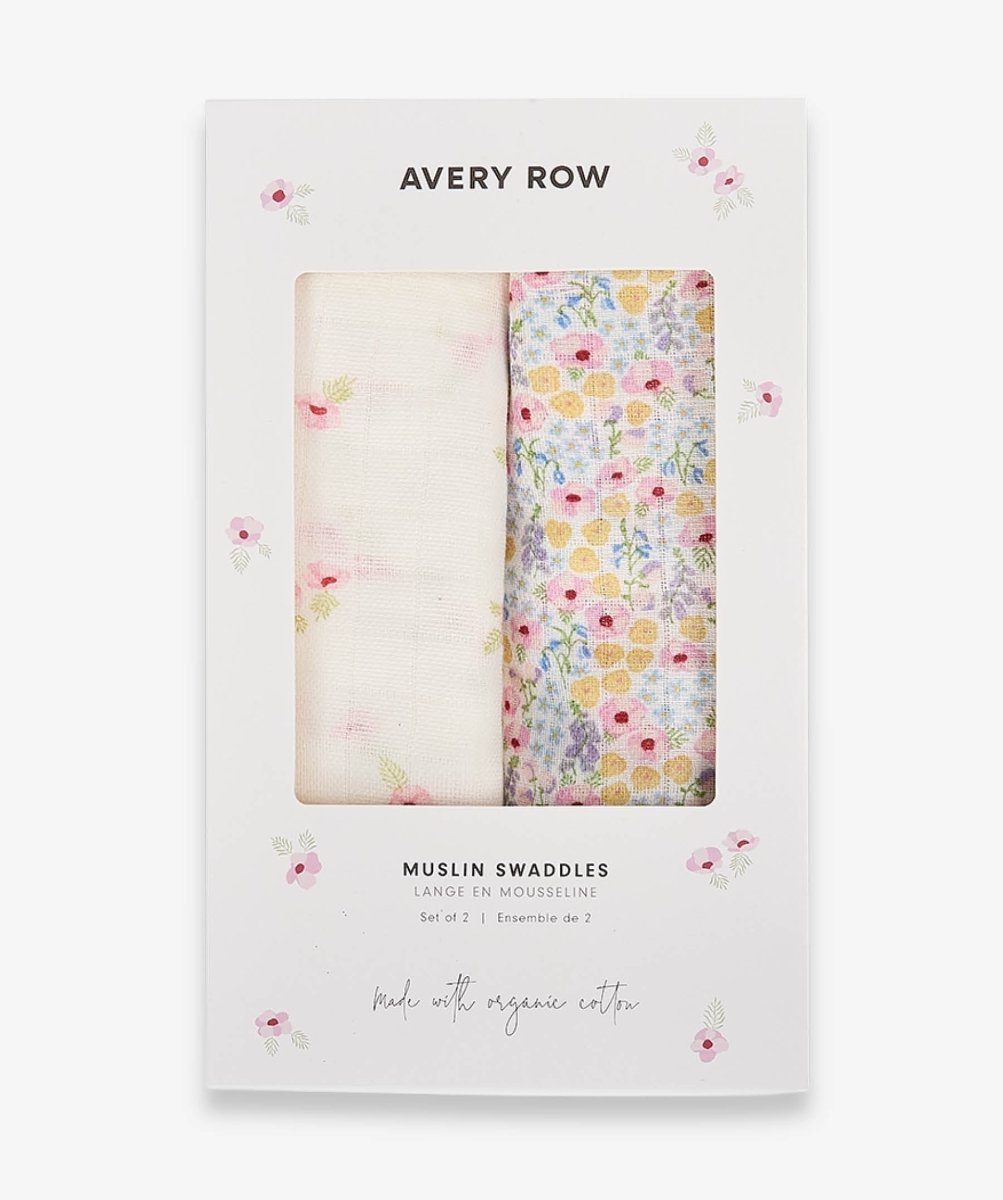 Extra Large Organic Baby Muslins, Set of 2 - Wildflower Garden / Anemone – for children, available at Learning Bugs UK