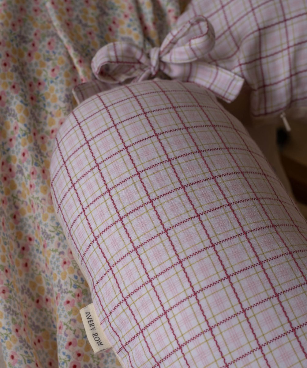 Nursing Pillow - Pink Check – Parent Accessories for children, available at Learning Bugs UK