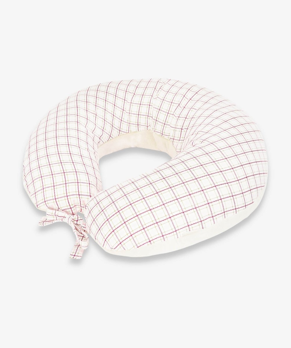 Nursing Pillow - Pink Check – Parent Accessories for children, available at Learning Bugs UK