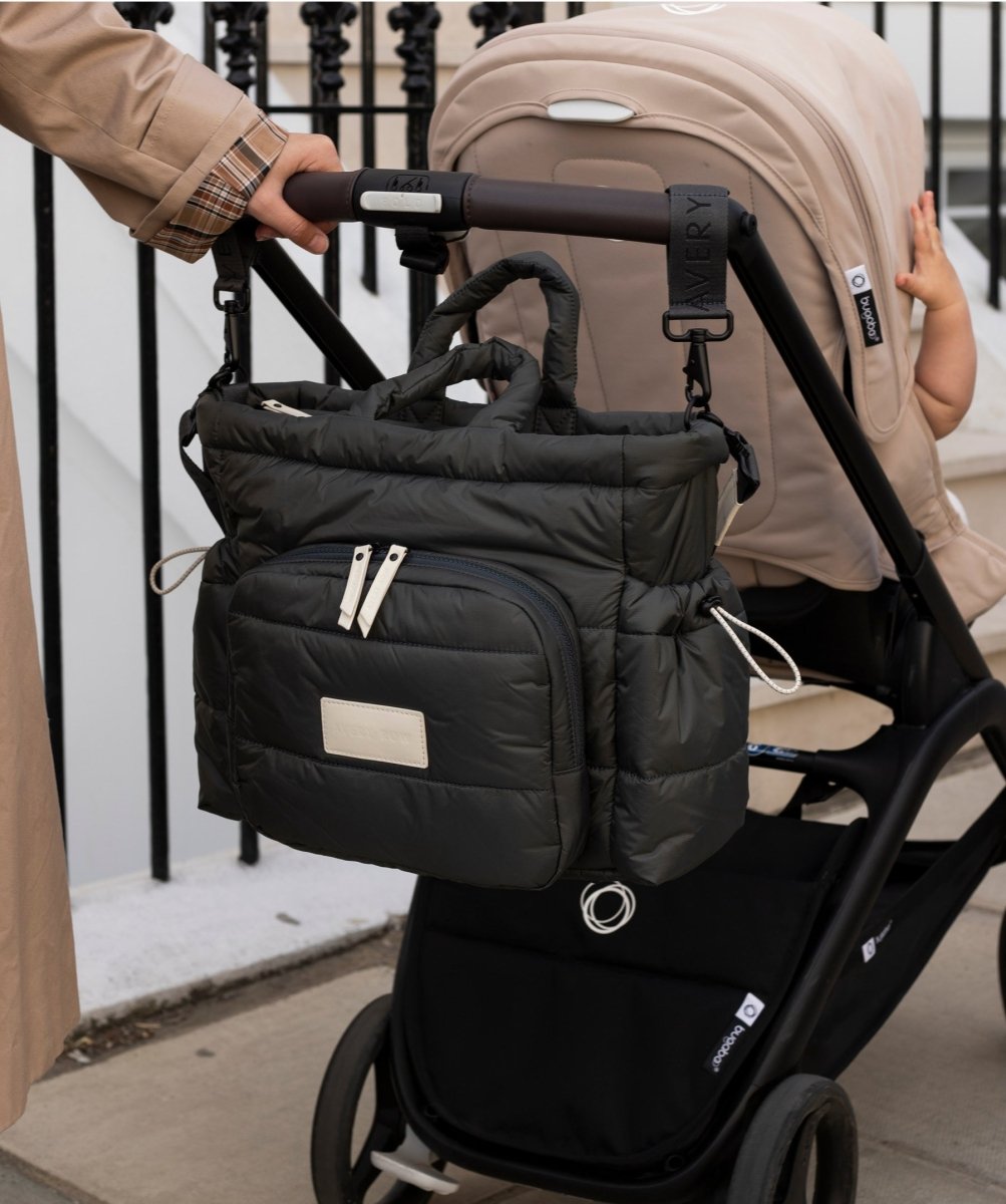 Baby Changing Tote Bag - Soft Black – Changing Bags & Travel Changing Mats for children, available at Learning Bugs UK