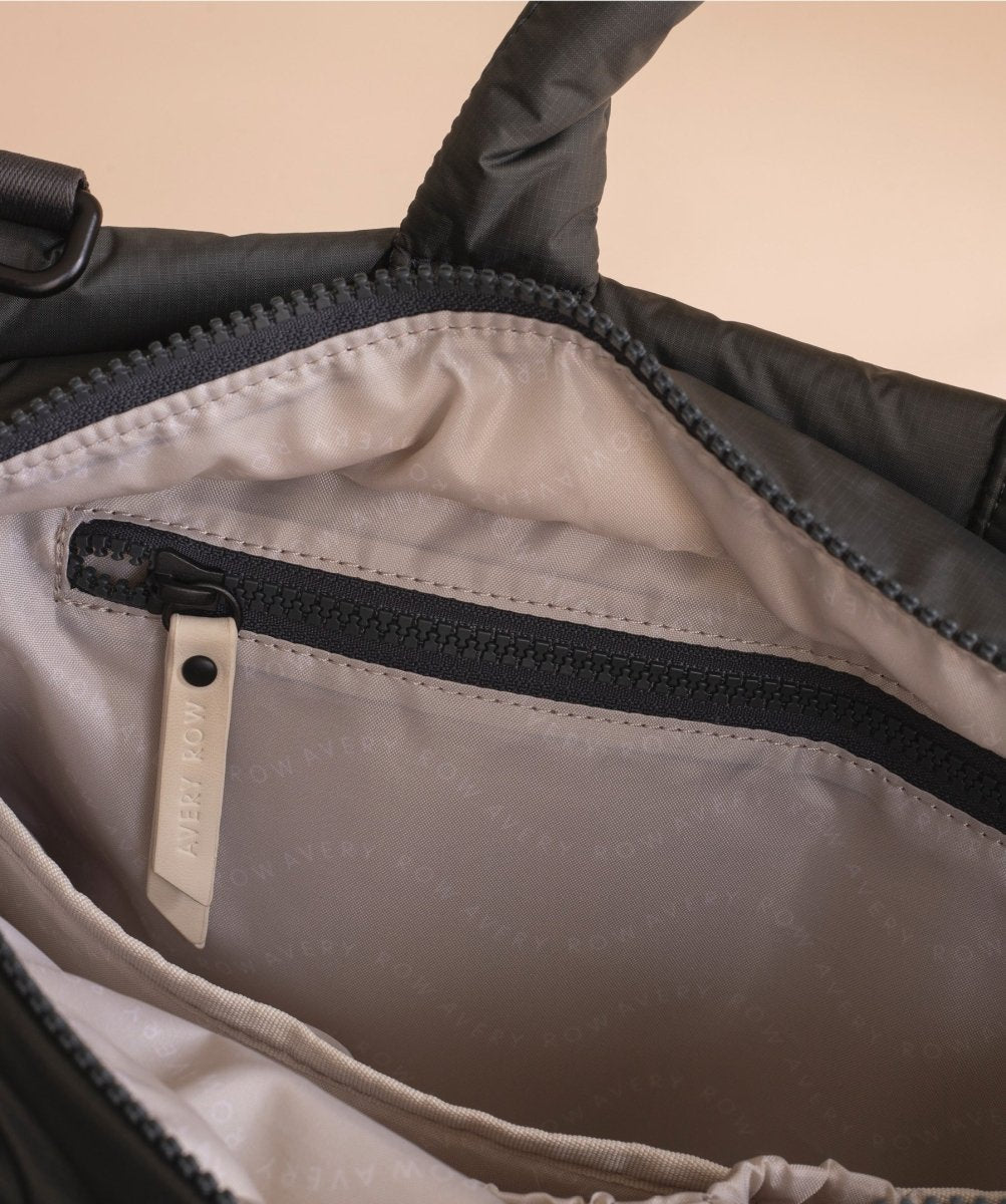 Baby Changing Tote Bag - Soft Black – Changing Bags & Travel Changing Mats for children, available at Learning Bugs UK