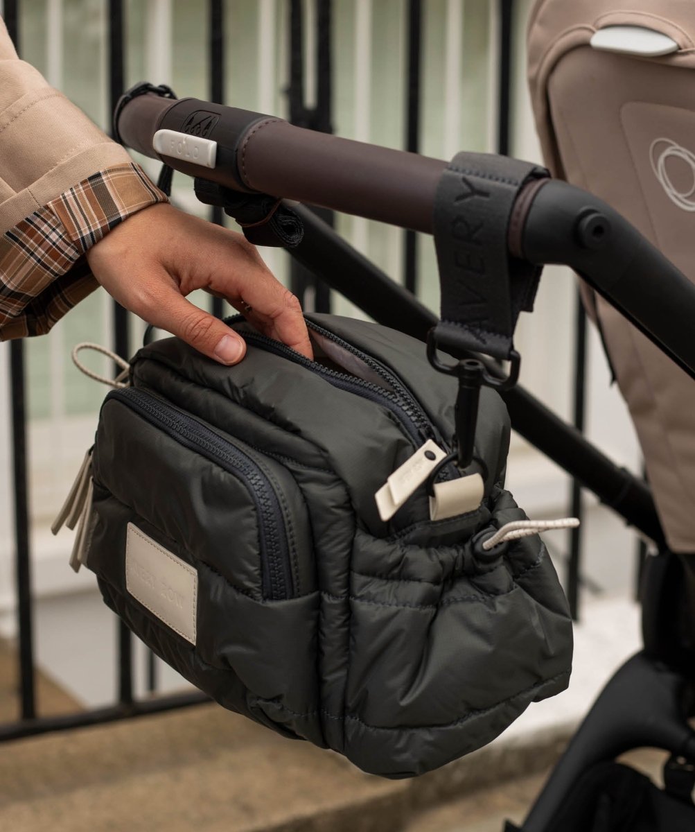 Pram Organiser Bag - Soft Black – Changing Bags & Travel Changing Mats for children, available at Learning Bugs UK