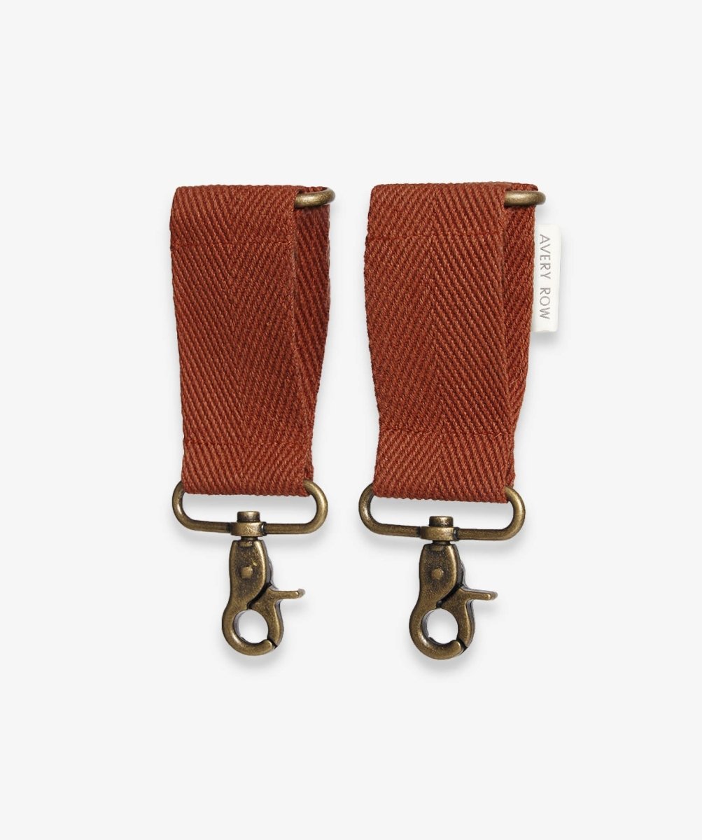 Cotton Pram Bag Clips - Cinnamon – for children, available at Learning Bugs UK