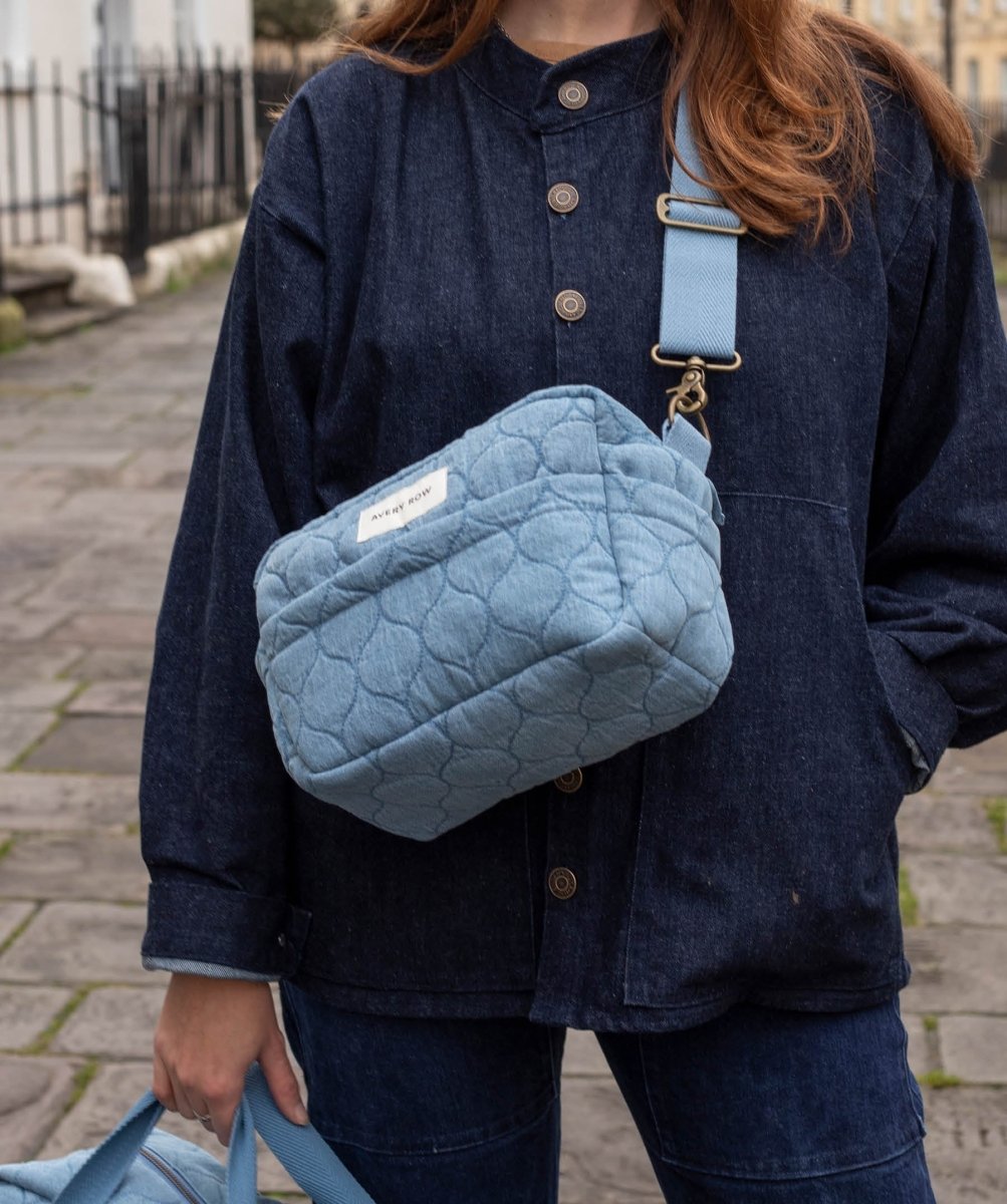 Pram Organiser Bag - Denim – Changing Bags & Travel Changing Mats for children, available at Learning Bugs UK