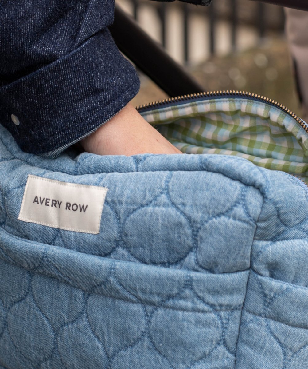 Pram Organiser Bag - Denim – Changing Bags & Travel Changing Mats for children, available at Learning Bugs UK