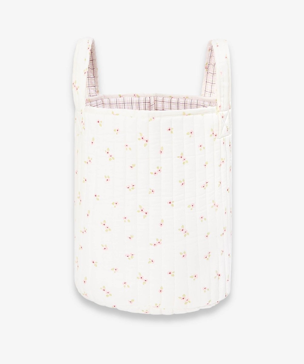 Large Quilted Storage Basket - Anemone / Pink Check – Storage for children, available at Learning Bugs UK