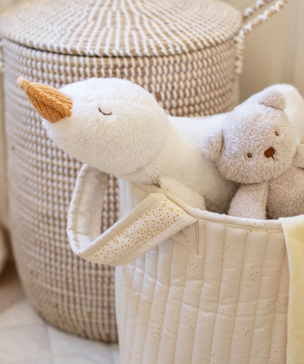 Large Quilted Storage Basket - Wild Chamomile / Daisy Meadow – Storage for children, available at Learning Bugs UK
