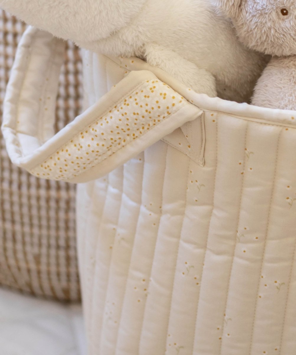 Large Quilted Storage Basket - Wild Chamomile / Daisy Meadow – Storage for children, available at Learning Bugs UK