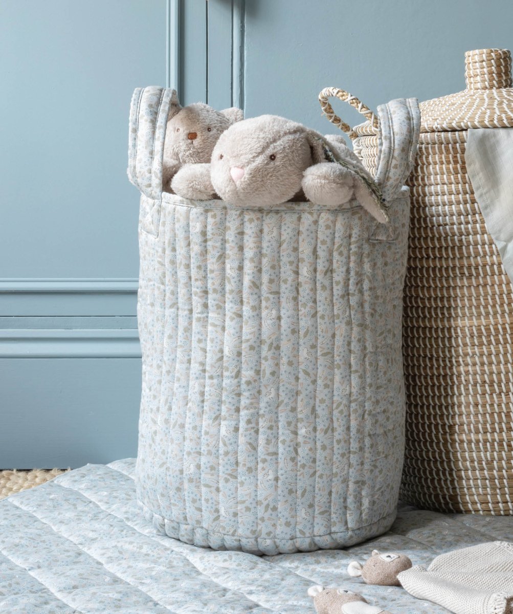 Large Quilted Storage Basket - Nature Trail / Stripe – Storage for children, available at Learning Bugs UK