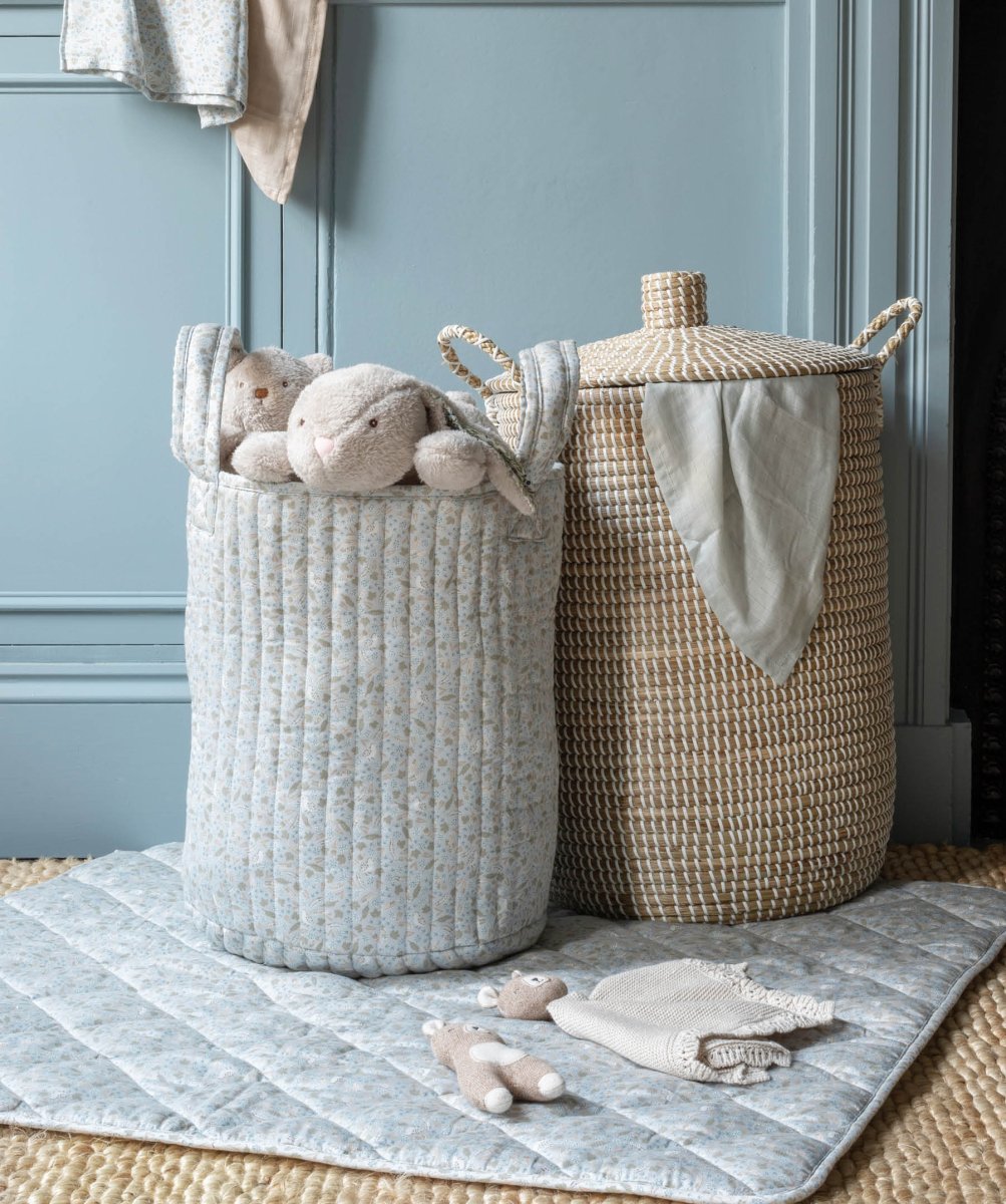 Large Quilted Storage Basket - Nature Trail / Stripe – Storage for children, available at Learning Bugs UK