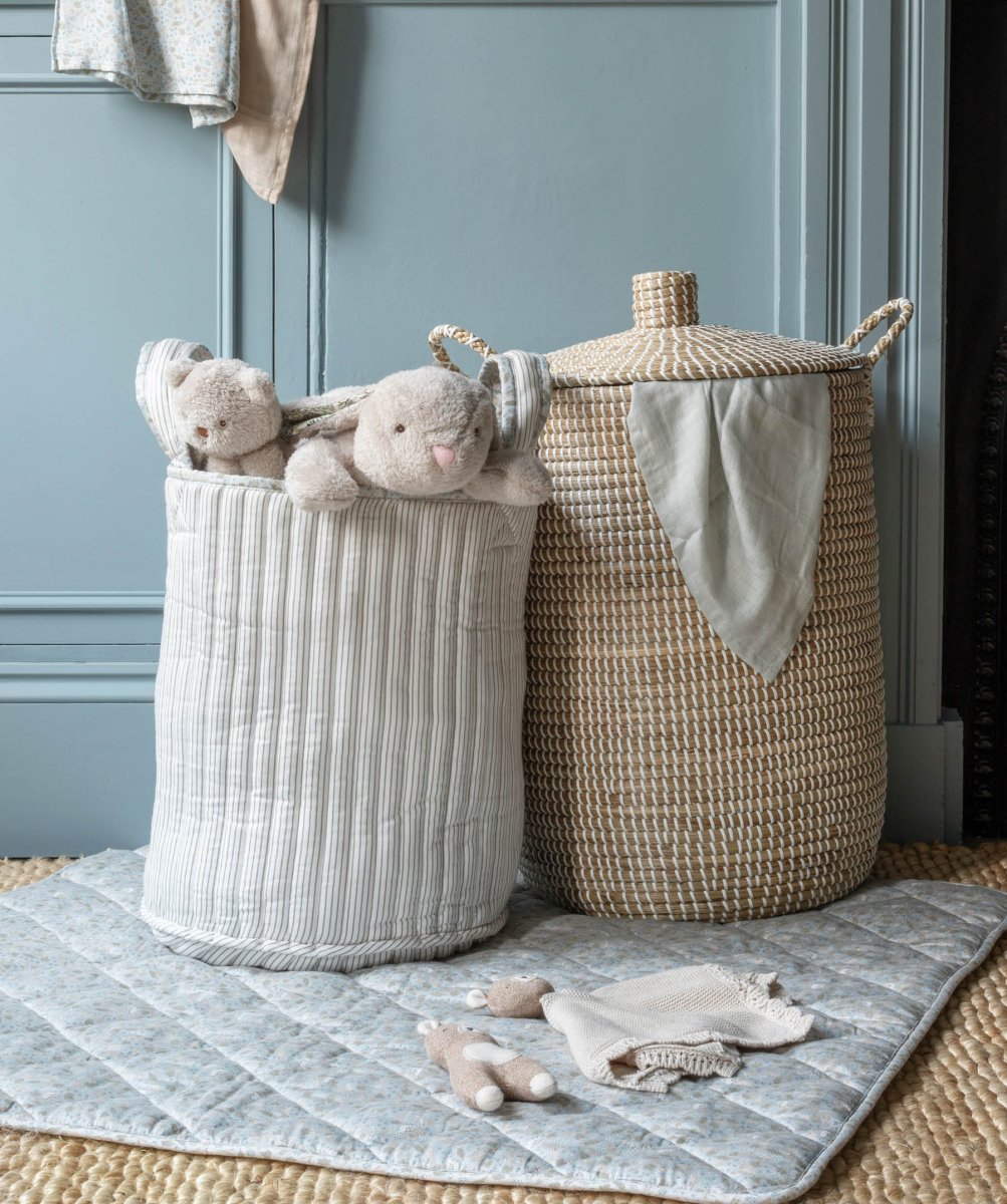 Large Quilted Storage Basket - Nature Trail / Stripe – Storage for children, available at Learning Bugs UK