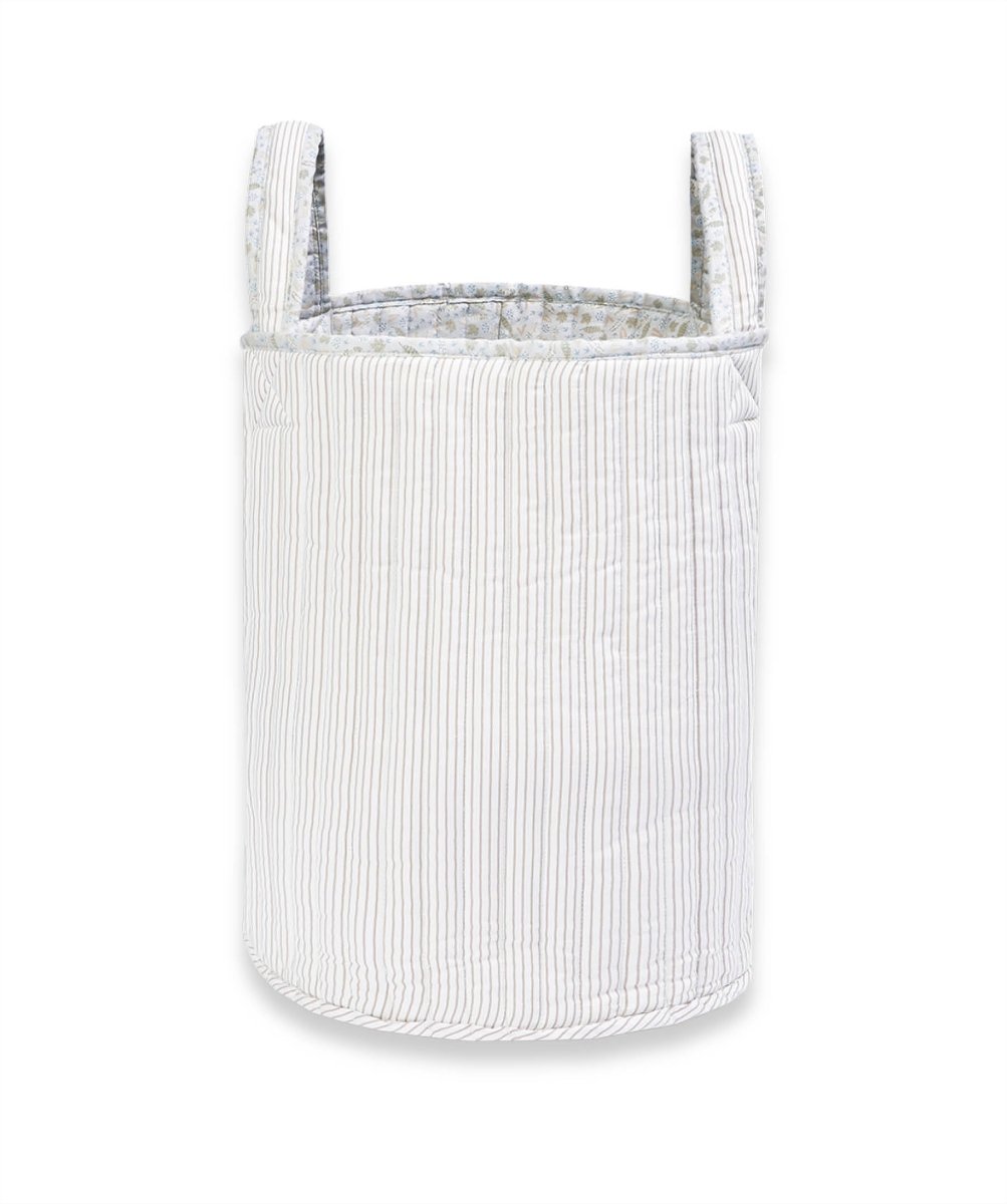 Large Quilted Storage Basket - Nature Trail / Stripe – Storage for children, available at Learning Bugs UK