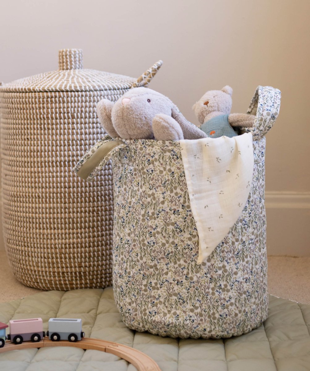 Large Quilted Storage Basket - Riverbank / Willow – Storage for children, available at Learning Bugs UK