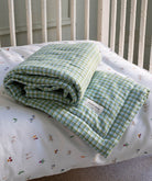 Quilted Cotbed Bedspread - Greenhouse Gingham – Bedding for children, available at Learning Bugs UK