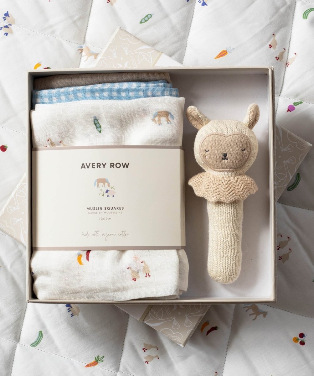 Rattle & Care New Baby Gift Set - Little Farm – for children, available at Learning Bugs UK