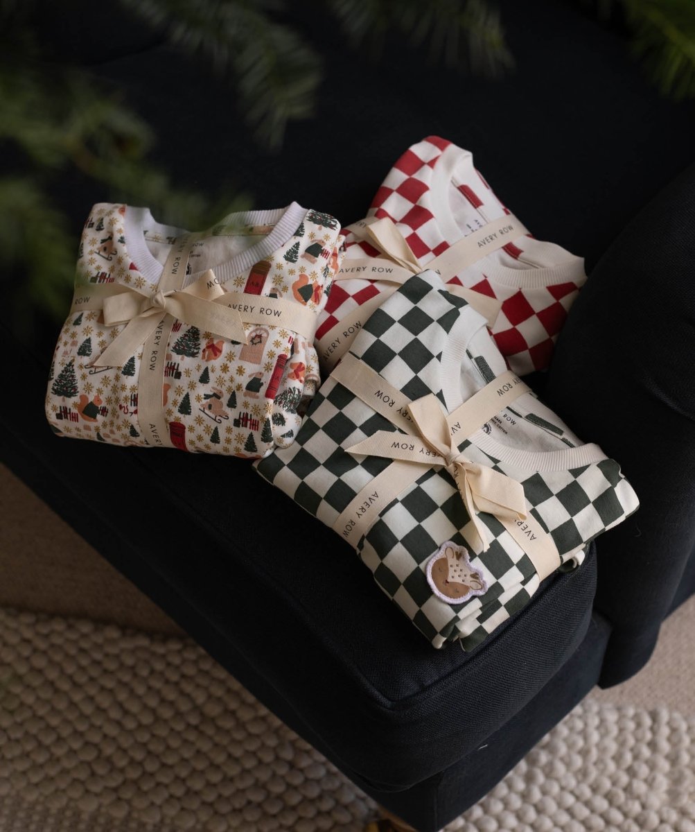 Avery Row Christmas Baby Jersey Sleepsuit - Festive Forest – Baby Clothing for children, available at Learning Bugs UK