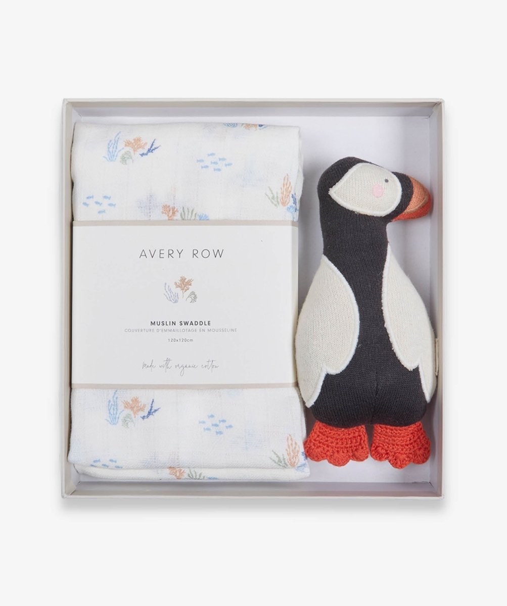 Swaddle & Cuddle New Baby Gift Set - Coastline – for children, available at Learning Bugs UK