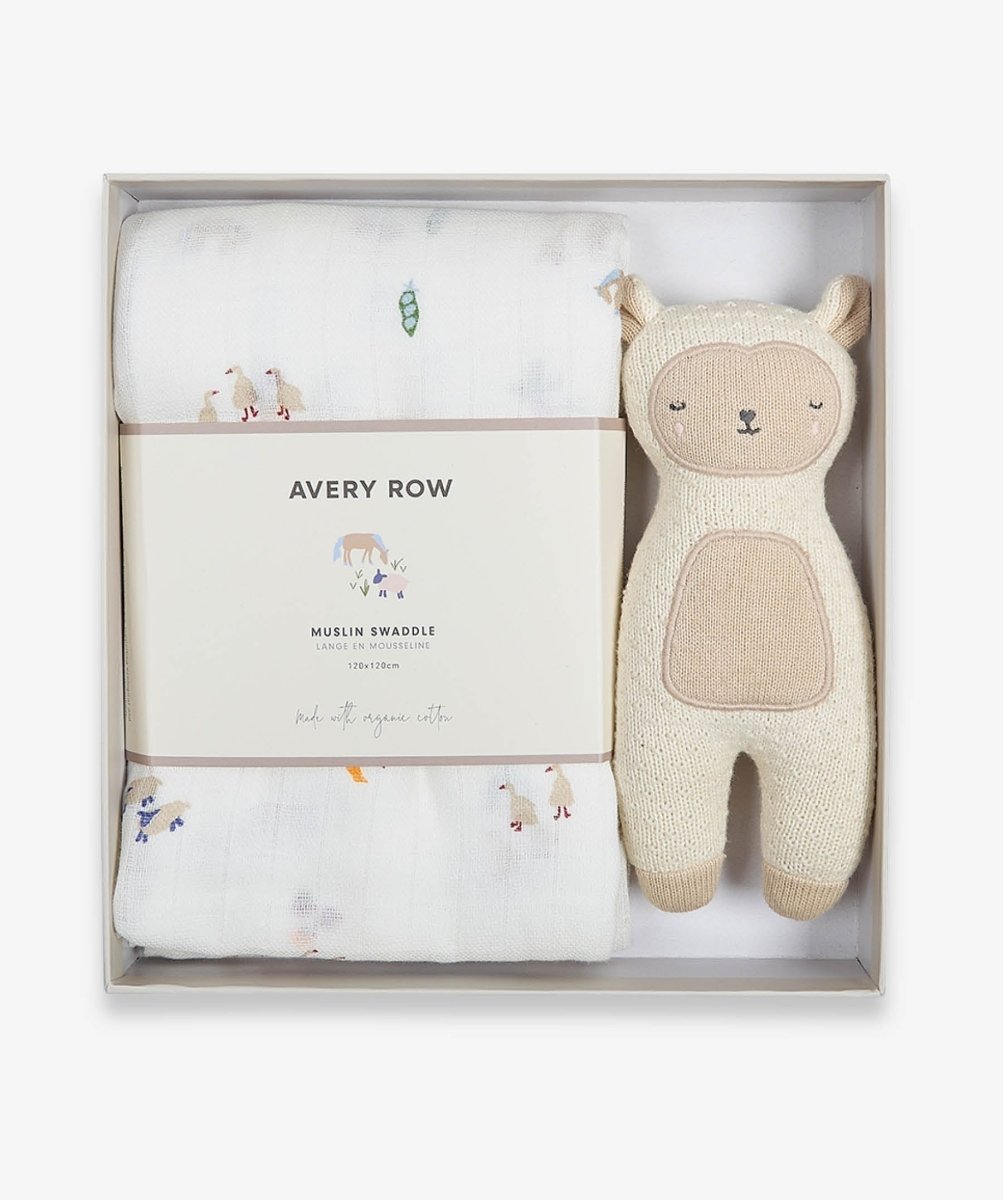 Swaddle & Cuddle New Baby Gift Set - Little Farm – for children, available at Learning Bugs UK