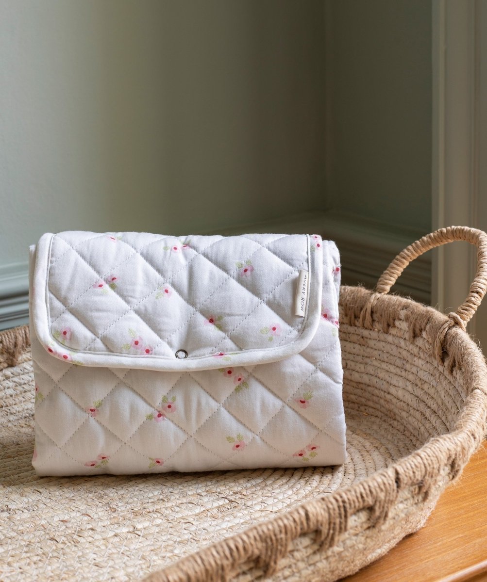 Cotton Travel Baby Changing Mat - Anemone – Changing Bags & Travel Changing Mats for children, available at Learning Bugs UK