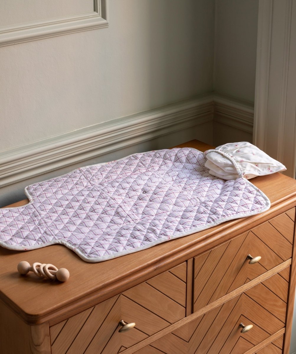 Cotton Travel Baby Changing Mat - Anemone – Changing Bags & Travel Changing Mats for children, available at Learning Bugs UK