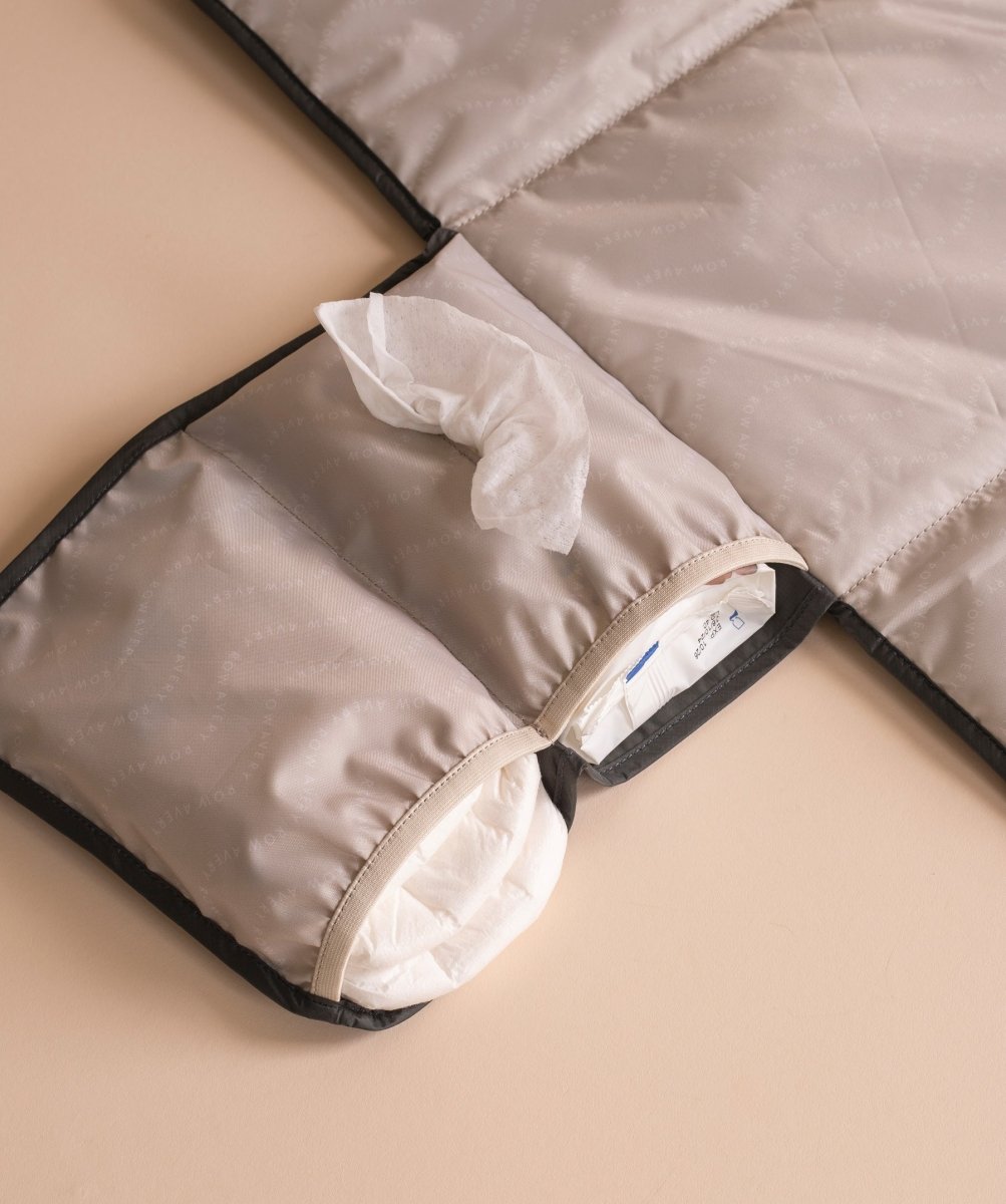 Recycled Nylon Travel Baby Changing Mat - Soft Black – Changing Bags & Travel Changing Mats for children, available at Learning Bugs UK