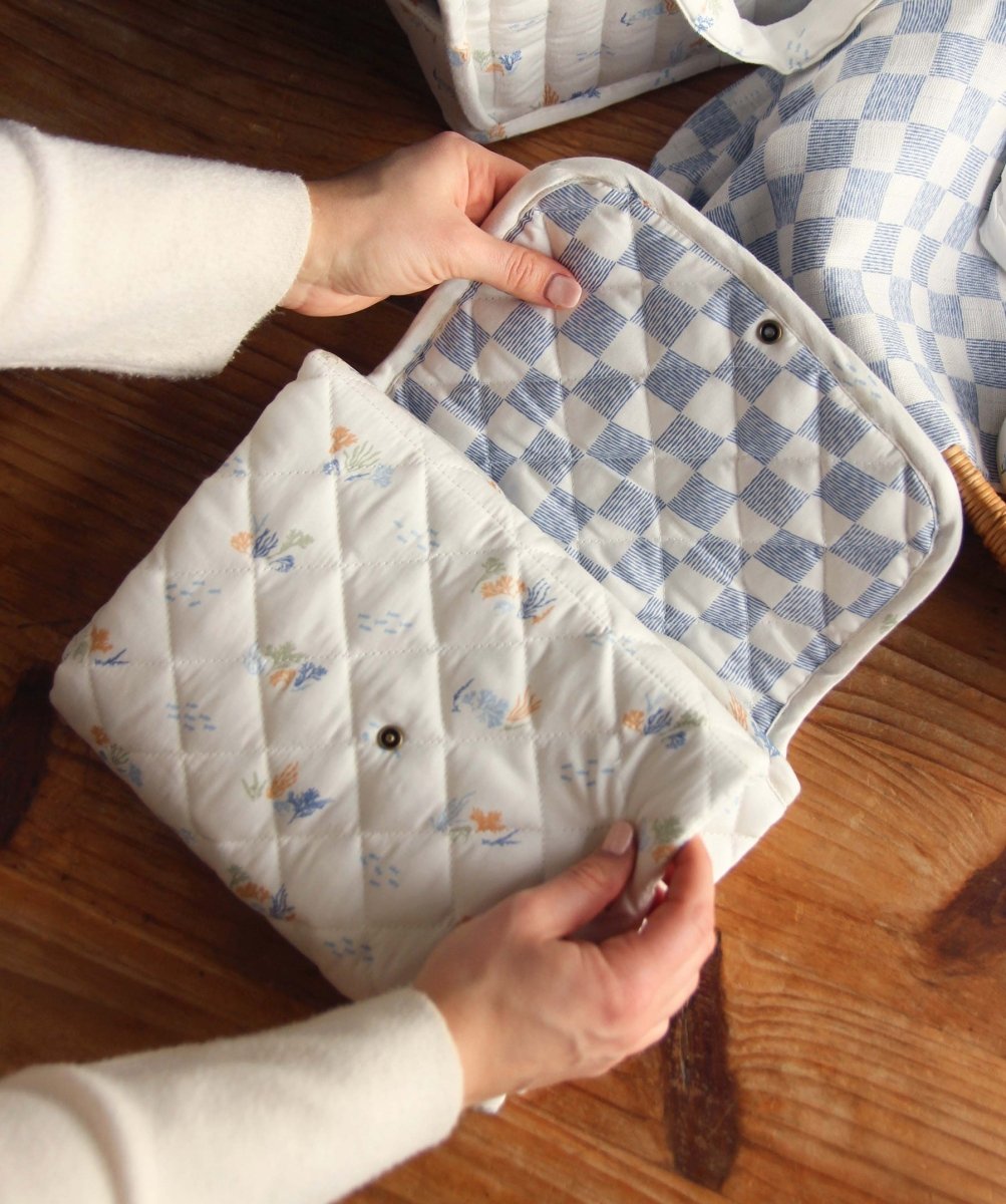 Cotton Travel Baby Changing Mat - Coastline – Changing Bags & Travel Changing Mats for children, available at Learning Bugs UK
