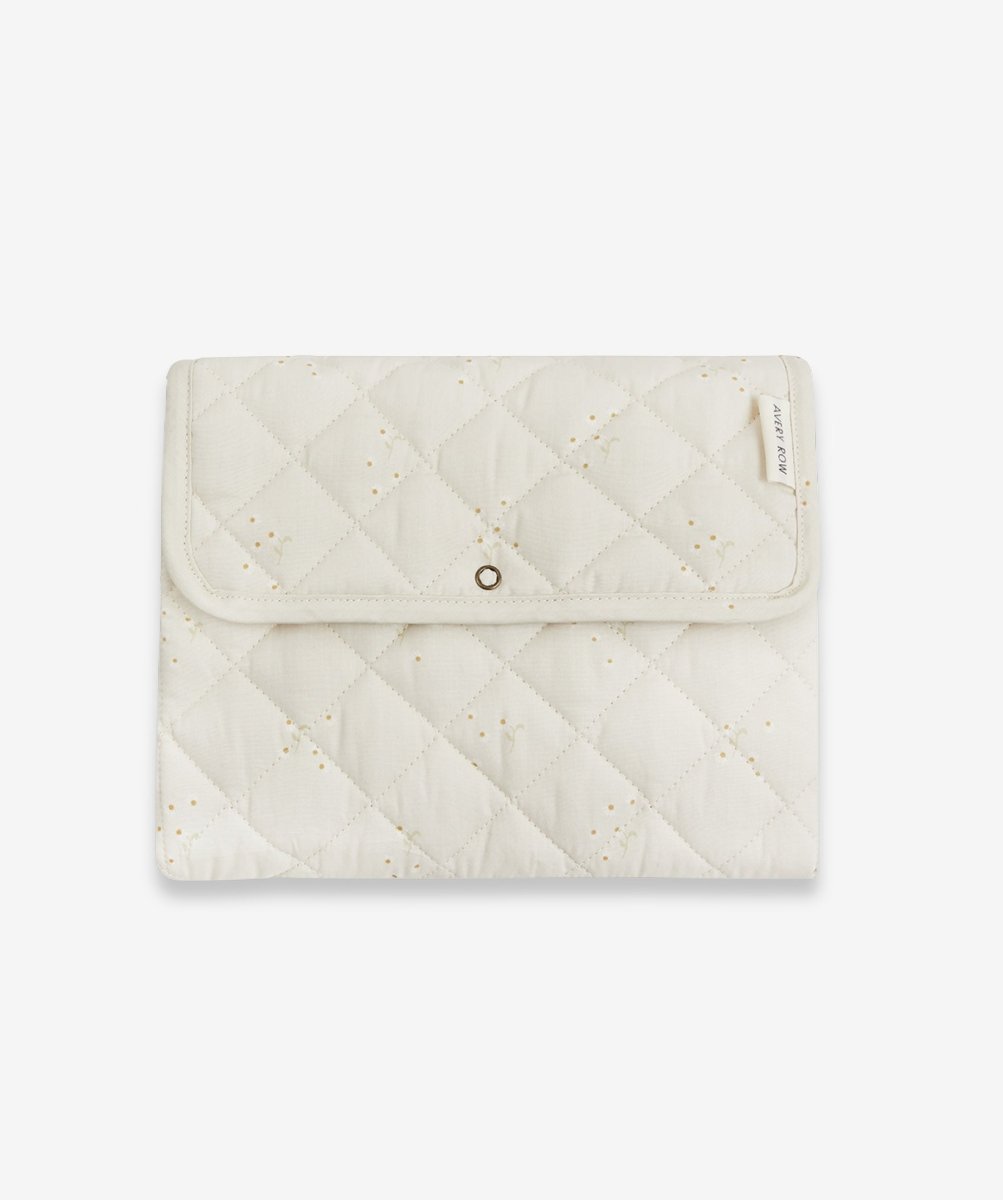 Cotton Travel Baby Changing Mat - Wild Chamomile – Changing Bags & Travel Changing Mats for children, available at Learning Bugs UK