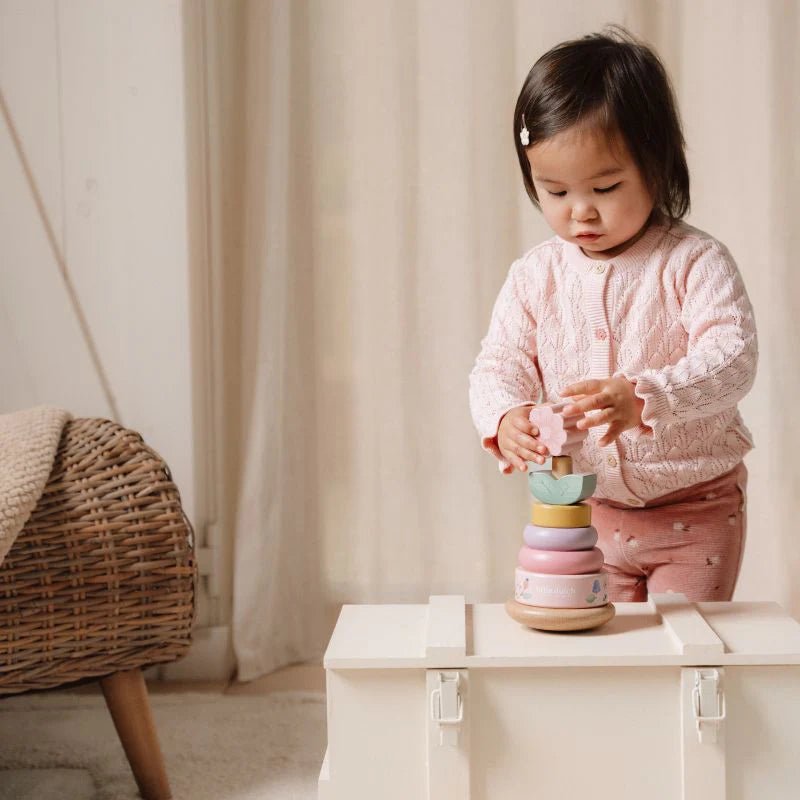 Little Dutch Wooden Rocking Ring Stacker - Fairy Garden – for children, available at Learning Bugs UK