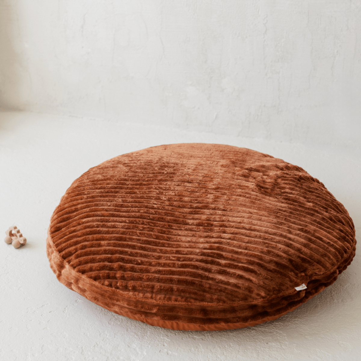 MINICAMP Large Kids Floor Cushion with a terracotta corduroy cover – Floor Pillows for children, available at Learning Bugs UK